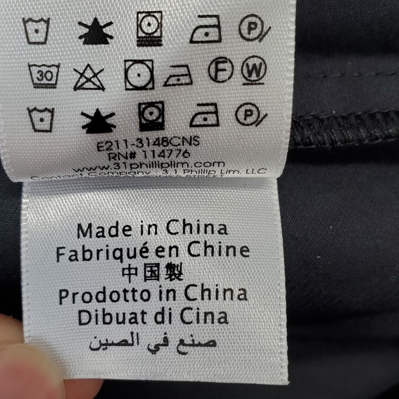 3.1 Phillip Lim A-Line Midi Skirt Womens 8 Black Stretch Pleated Front Back Zip - Picture 7 of 8